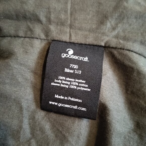 Forest Green Goosecraft Sheep Leather Jacket, Size S - Picture 5 of 9